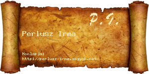Perlusz Irma névjegykártya